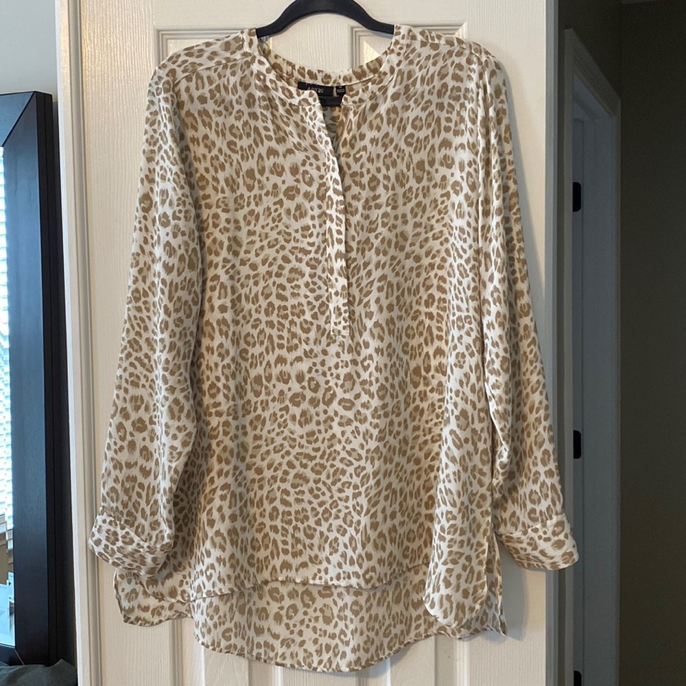 Cream cheetah blouse